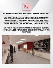 EXCITING UPDATES TO BARH DINING HALL